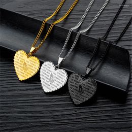 Chains Stainless Steel Bible Applause Heart Pendant Necklace Religious Jewellery Christian Prayer Scripture Chain For Women