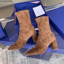 Dress Shoes Autumn Winter Women Ankle Boots Genuine Suede Leather Slip On Women Short Boots Round Toe Chunky Low Heels Chelsea Boots Women J230522