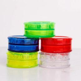 Wholesale Dia 6cm colorful three layer smoking plastic grinder Tobacco Acrylic broken for herb tobacco machine ZZ