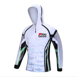 Outdoor T Shirts Fishing Hoodie Anti UV Sunscreen Sun Protection Clothes Shirt Breathable Quick Dry Jersey Hooded Sportswear 230520