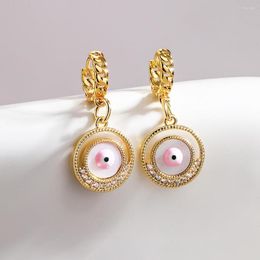 Hoop Earrings Mafisar Unique Design Enamel Colourful Drip Oil Devil's Eye For Woman Gold Plated Fine Zircon Fashion Jewelry Gifts