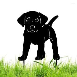 Garden Decorations Simulation Dog Stake Decoration Art Silhouette Hollow Lawn Stakes Wrought Iron Puppy Insert Home Yard