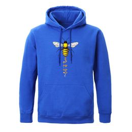 Men's Hoodies & Sweatshirts Warm Casual Male Creativity Let It Bee Letters Printing Sportwear Thick Fashion Men Hoody Big Size Hooded