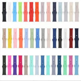 79 Colours Silicone Strap Apple Watch Series 7 45mm 6 5 4 3 2 1 Band Soft Replacement Watchband For Iwatch 41MM 4MM 38MM 42MM 40MM 44MM Smartwatch Bands Straps