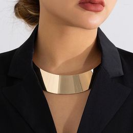 Pendant Necklaces IngeSight.Z Europe Street Wide Short For Women Punk Exaggerated Chunky Collar Necklace Gold Color Geometric Jewelry