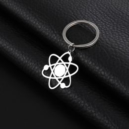 SKYRIM The Bigbang Theory Atom Key Chain Women Men Stainless Steel Physics Chemistry Science Pendant Keyring Holder Jewellery Gift