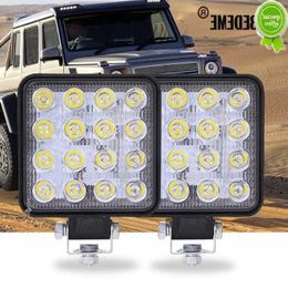 Car New 2Pcs Car Work Light Offroad Bar LED 4X4 16SMD 48W Headlight Spotlights For SUV ATV Motorcycle Truck Auto Bulbs Car Products