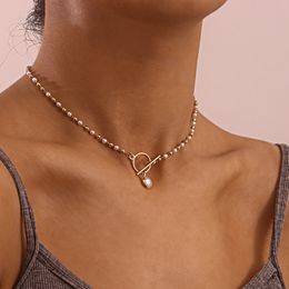 necklaces designer simple Pearl chain OT clasp necklace female fashion fairy style creative design female necklace luxury multi-element combination chain 01