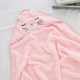 Newborn Baby Hooded Towels Kids Bathrobe Super Soft Bath Towel Blanket Warm Sleeping Wrap for Infant Boys Girls