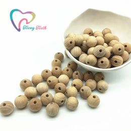 Beads Teeny Teeth 200PCS Beech Wooden Beads Round 12 MM Unfinished DIY Necklace Bracelet Baby Teething Shower Gift Wood Teething Beads