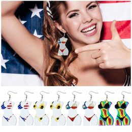 Hoop Earrings Singoli American Gay Drop Flag Sunflower Texan Floral Female Pearl Statement Soccer For Women