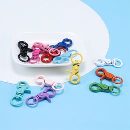 5Pcs Colourful Metal Lobster Clasps Clips Bag Car Key Rings Connectors Key Hooks For DIY Keychain Jewellery Making Accessories