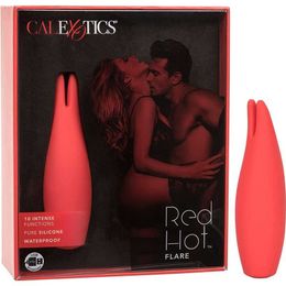 factory outlet CalExotics Hot Horn -10 Function Waterproof Rechargeable Silicone Compact Vibrator Adult Couple Massager Red