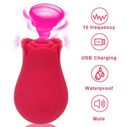 Adult Toys Oral suction cup suction cup vaginal suction cup vibrator 10 speed rose shaped labia stimulation adult sex toy 230520