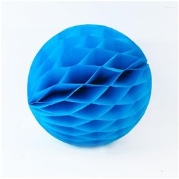 Christmas Decorations 6pcs 12'' 30cm Sky Blue Paper Honeycomb For Birthday Party Wedding Scene Showcase Decoration Year DIY