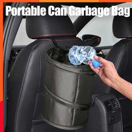 New Portable Car Trash Can Garbage Bag Storage Bags Car Dust Bin Seat Back Door Trash Container Auto Litter Container Accessories