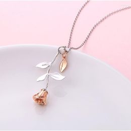 Pendant Necklaces Black Seed Rose Flower Necklace For Women Cross Pendants Fashion Jewellery Girls Gifts RSN007