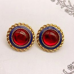 Stud Earrings Vintage Medieval Antique Hong Kong Style Enamel Premium French Drop Oil