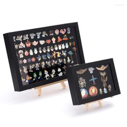 Jewellery Pouches Black Brooches Pins Collection Box Wall Display Holder Cases Gift Packing Transparent Badge Medal Boxes