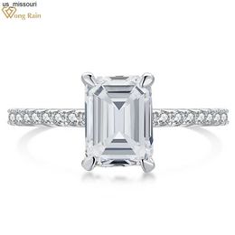 Band Rings Wong Rain 100 925 Sterling Silver Emerald Cut High Carbon Diamonds Gemstone Fine Jewellery Wedding Engagement Ring Drop Shipping J230522