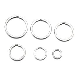 10-20Pcs 15-35mm Stainless Steel Key Rings Round Flat Line Key Ring For Key Chains Key Rings DIY Jewellery Making Accessories