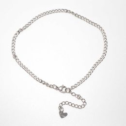 Anklets Top 304 Stainless Steel Anklet For Women Silver Color Oval Beach Foot Leg Chain Ankle Bracelets Jewelry Accessories 1 Piece G220519