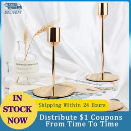 Candle Holders Modern Candlestick For Candles Gold Wholesales Drop Wedding Ramadan Eid Religion Decorations Home 2023