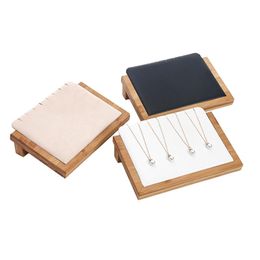 Necklaces Bamboo Pendant Display Stand Holder Women Jewellery Display Necklace Rack Holder Storage Case 21*15.5cm