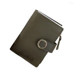 Wallets For Women Cute Small Wallet Pu Leather Solid Colour Fresh Korean Version Short Buckle Card Bag Clutch