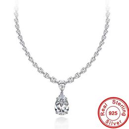 Water Drop 18ct moissanite Diamond Pendant 100% Real 925 Sterling Silver Party Wedding Pendants Necklace For Women Jewellery Gift