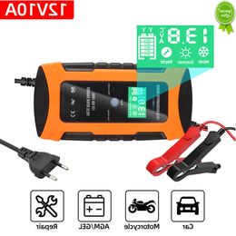 Car New 12V 10A LCD Touch Screen Display Car Battery Charger Auto Smart Battery Charger Pulse Repair Chargers Wet Dry Lead Acid