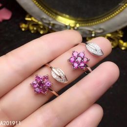 Cluster Rings KJJEAXCMY Fine Jewellery Natural Garnet 925 Sterling Silver Adjustable Women Ring Support Test Beautiful