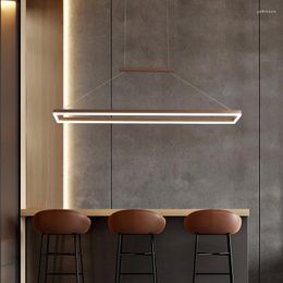 Chandeliers Gold/Coffee Minimalism LED Chandelier For Dining Room Kitchen Hanglamp AC85-265V Modern Aluminum Lighting