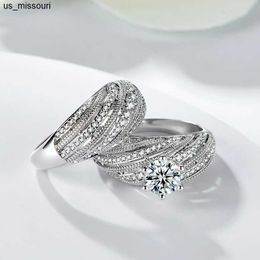 Band Rings 100 14K White Gold Ring for Unisex Natural AAA Diamond Jewelry Invisible Setting Engagement Round 18 K Gold Rings with Box J230522