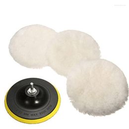 Vehicle Protectants 5Pcs Universal Polisher Buffer Kit Soft Wool Bonnet Pad White Car Discs Care