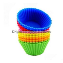 Baking Moulds Sile Cup Cake Mods Muffin Mod Cupcake Cases Nonstick Heat Resistant Molds Food Grade Candy Color Drop Delivery Home Ga Dhbi6