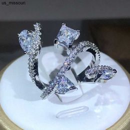 Band Rings 925 sterling silver exaggerated large snakeshaped winding ring ladies Jewellery zircon ring party Christmas gift wholesale J230522