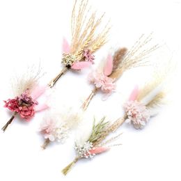 Decorative Flowers Mini Gypsophila Bouquets Natural Pampas Grass Bouquet Leaves Lagurus Dried Wedding Flower DIY Craft Card Decor