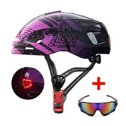 Cycling Helmets Helmet Bicycle Mtb Men's LED Light Ultra Light Bicycle Helmet Highway Mountain Integrated Electric Scooter Bicycle Helmet P230522