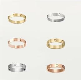 Designer Love Screw rings Mens and womens ring classic luxury titanium steel alloy material never fade non allergic 4MM