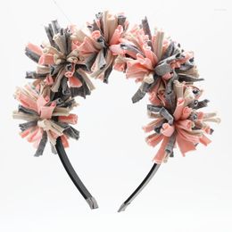 Hair Accessories Spring Summer Colorful Cotton Pompom Shag Full Head Girls Fashion Headband With No Wrinkle Band