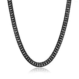 Chains Cuban Chain Necklace For Men Women Punk Stainless Steel Curb Link Chokers Vintage Black Color Collar Drop