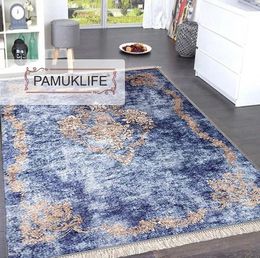 Carpets Pamuklife Artificial Leather Based Non Slip Base Carpet Reign Modern Super Soft Washable Daily Fashion Style