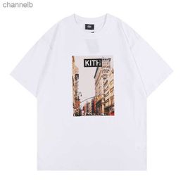 Men's T-Shirts 22SS Mens T shirts Kith High quality Men Womens Designer T shirt Letter Printed Fashion man T-shirt TopQuality US Size S-XXL L230518