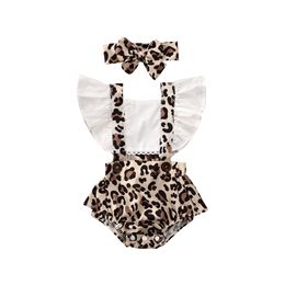 Rompers Citgeett Summer 2PCS Infant Baby Girl Leopard Romper Jumpsuit Clothes Outfits Print Cute Summer 024M 230522