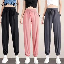 Outdoor Pants Women's summer pocket pants high waisted joggers wide legged Trousers spring women's sports pants summer sports pants 230520