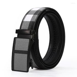 Belts Men Belt Metal Automatic Buckle Brand High Quality Luxury For Famous Work Business Black Strap