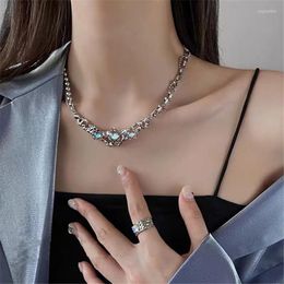 Chains Y2K Irregular Moontone Necklace With Star Kpop Stone Choker Necklaces For Women Goth Grunge Crystal Chain Collar Jewelry