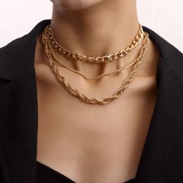 fashion multilayer cuban thick chain necklace simple punk style anchor necklace luxury designer multi-element endant necklace combination chain Jewellery