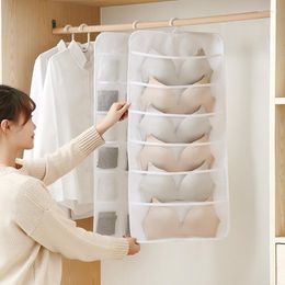 Storage Boxes 6/12/18 Grids Bra Socks Hanging Bag Wardrobe Finishing Underwear Organiser Household Dust-proof Sundries Hanger